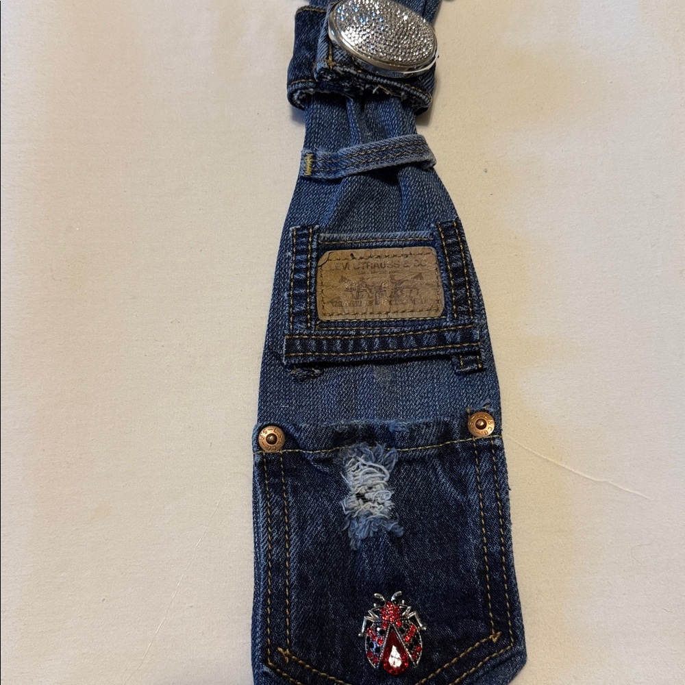 Denim Blue Men's Bag with Ladybug Detail - Picture 4 of 4